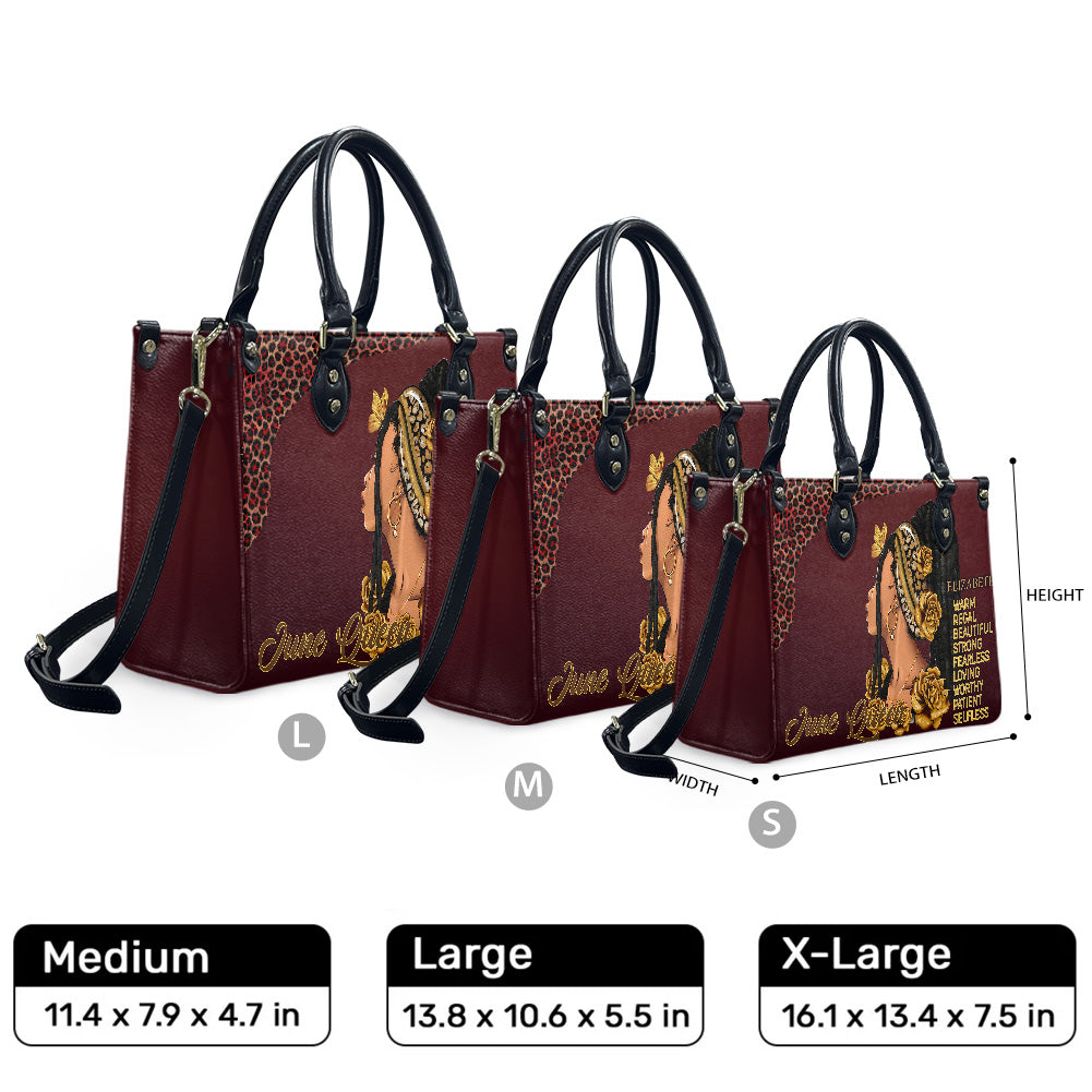 Queen (Maroon) - Personalized Leather Handbag YA4-Ha