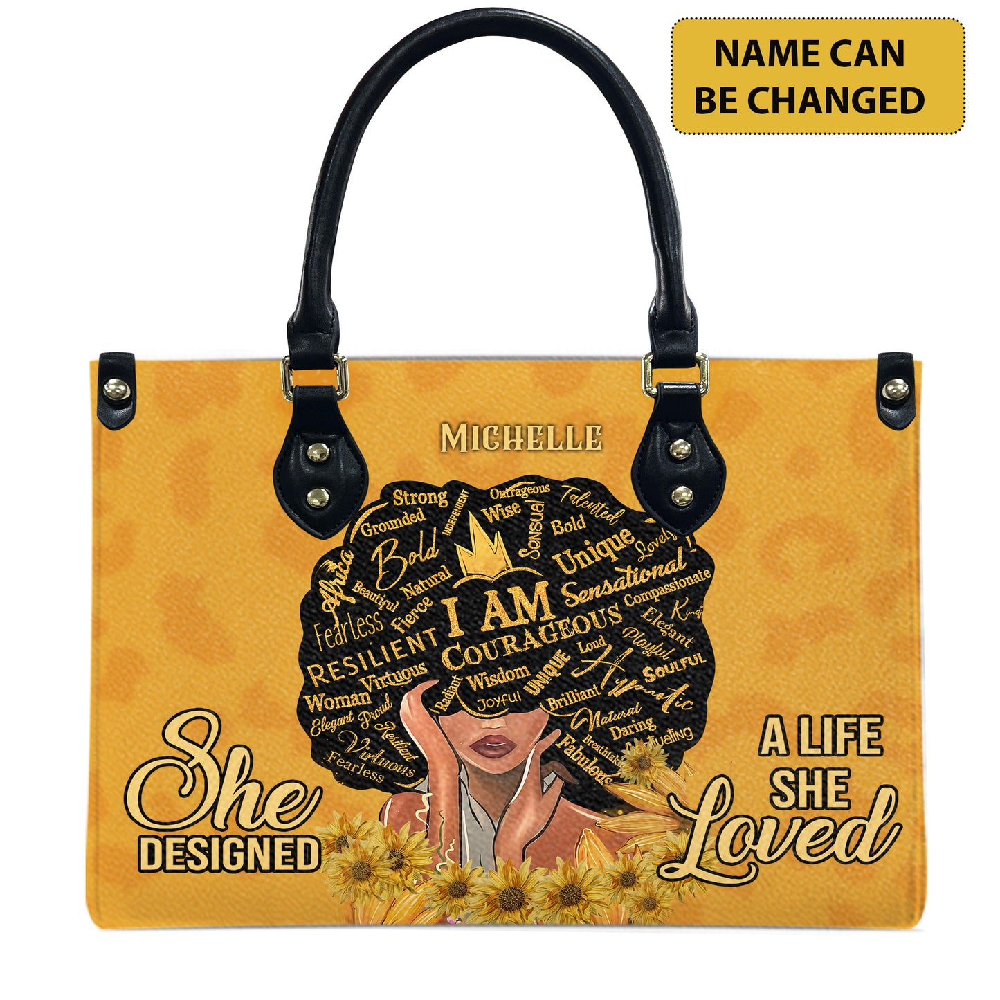 She Designed A Life She Loved (Leopard) - Personalized Leather Handbag YA1-Ha