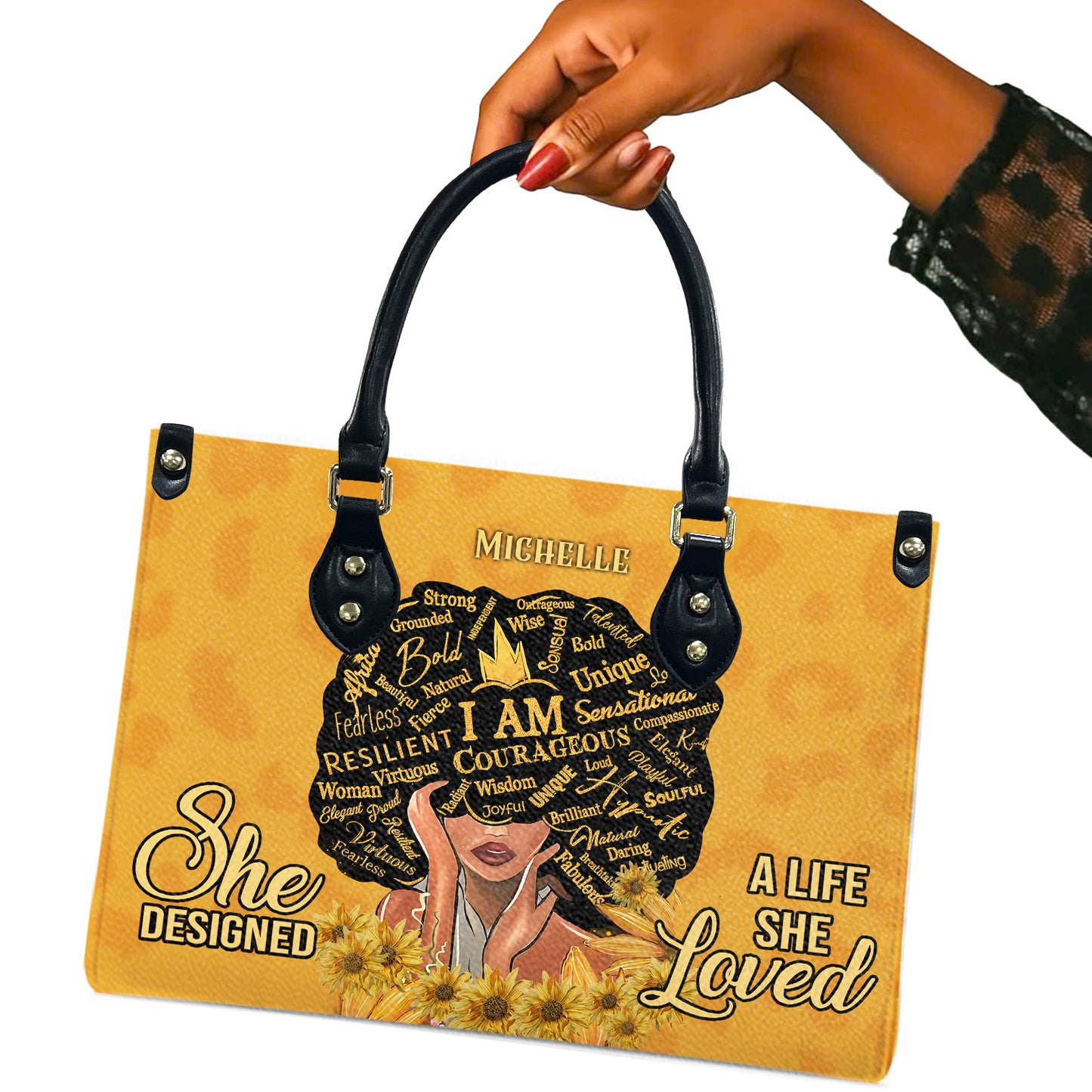 She Designed A Life She Loved (Leopard) - Personalized Leather Handbag YA1-Ha