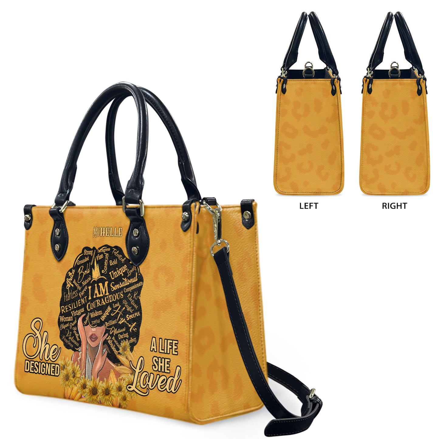 She Designed A Life She Loved (Leopard) - Personalized Leather Handbag YA1-Ha