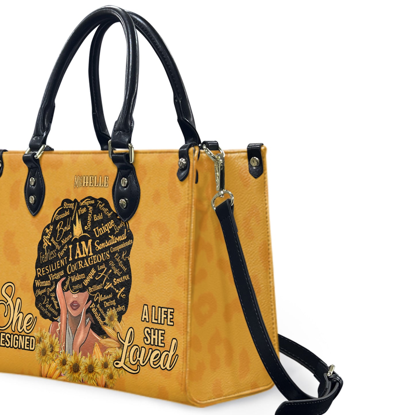 She Designed A Life She Loved (Leopard) - Personalized Leather Handbag YA1-Ha