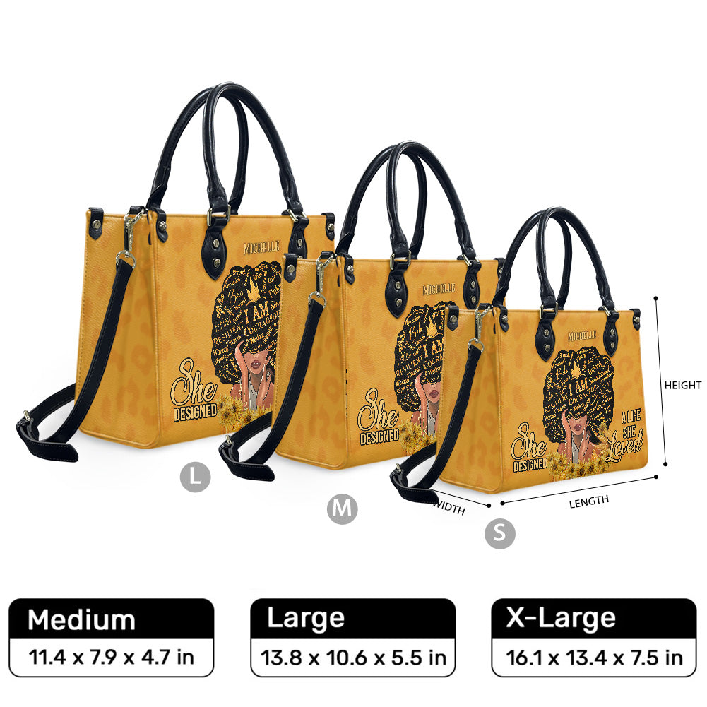 She Designed A Life She Loved (Leopard) - Personalized Leather Handbag YA1-Ha