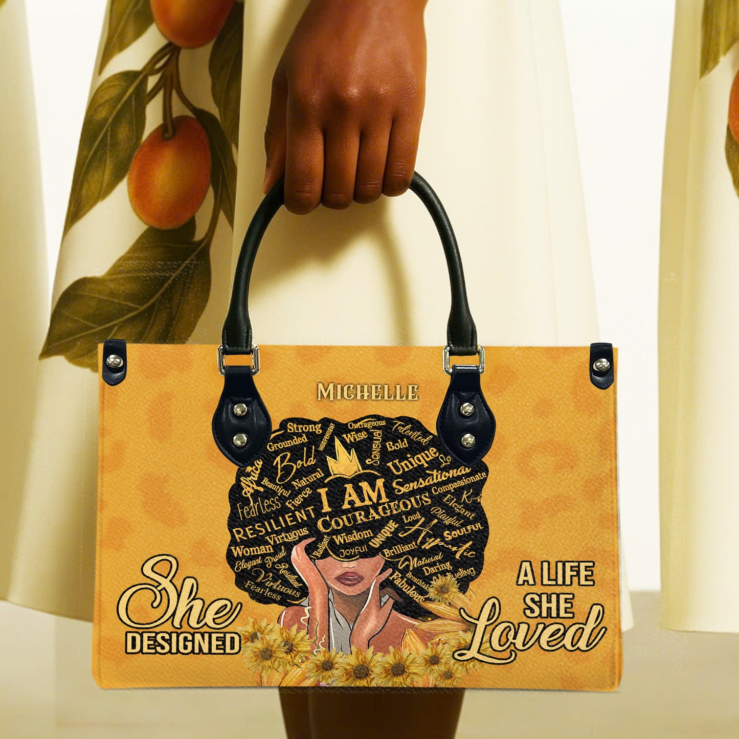 She Designed A Life She Loved (Leopard) - Personalized Leather Handbag YA1-Ha