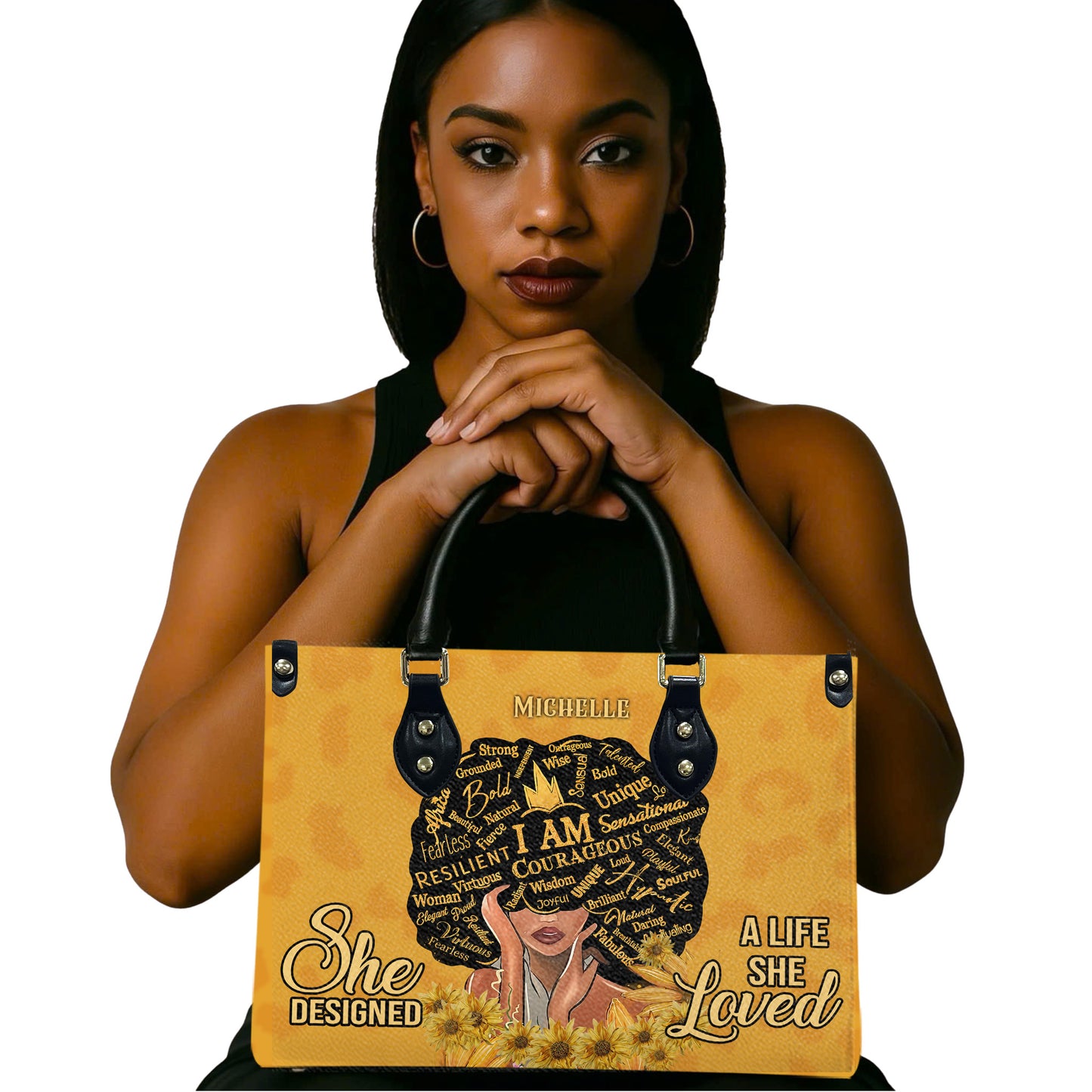 She Designed A Life She Loved (Leopard) - Personalized Leather Handbag YA1-Ha