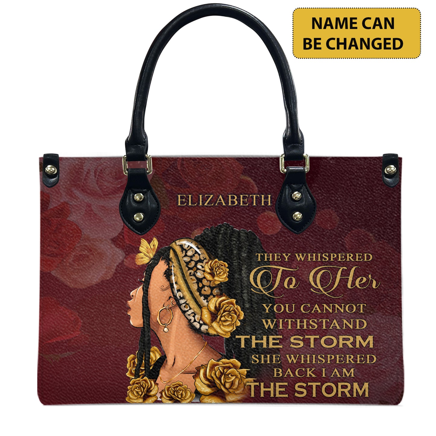 They Whispered To Her (Maroon 1) - Personalized Leather Handbag YA1-Ha