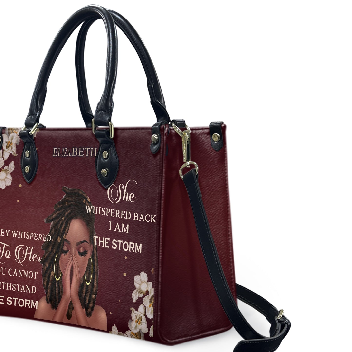 They Whispered To Her (Maroon 2) - Personalized Leather Handbag YA1-Ha
