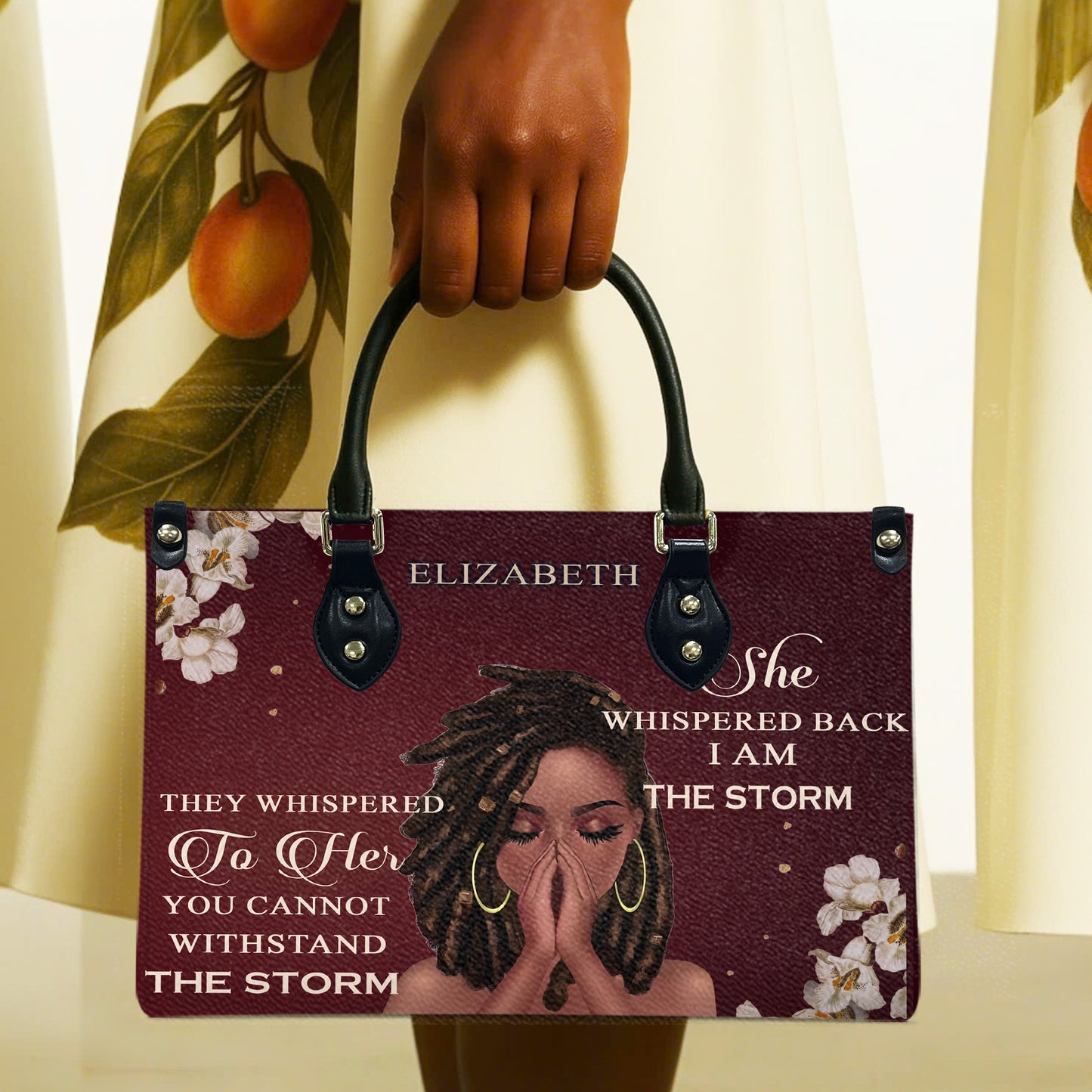 They Whispered To Her (Maroon 2) - Personalized Leather Handbag YA1-Ha
