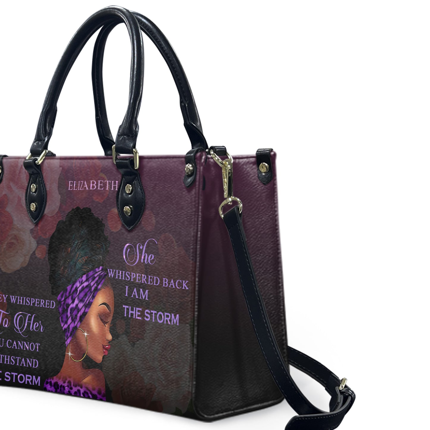 They Whispered To Her (Purple 1) - Personalized Leather Handbag YA1-Ha