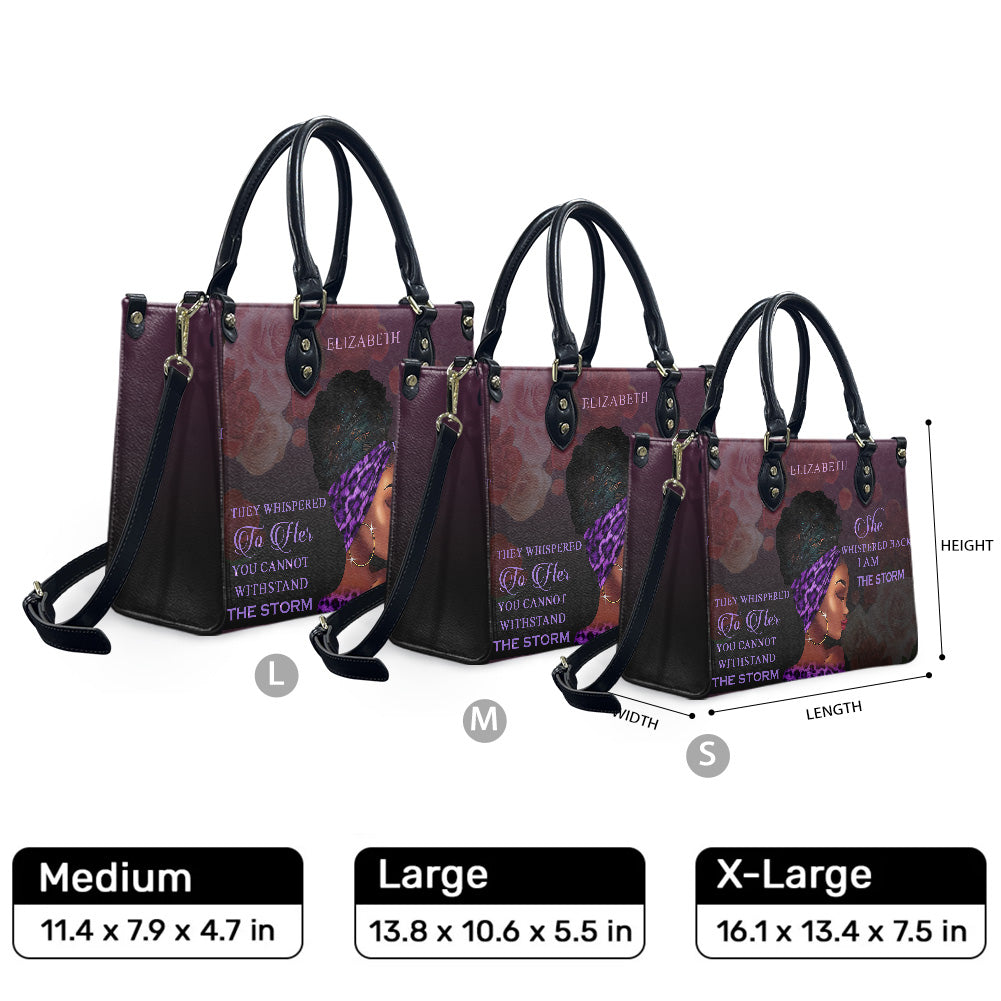 They Whispered To Her (Purple 1) - Personalized Leather Handbag YA1-Ha