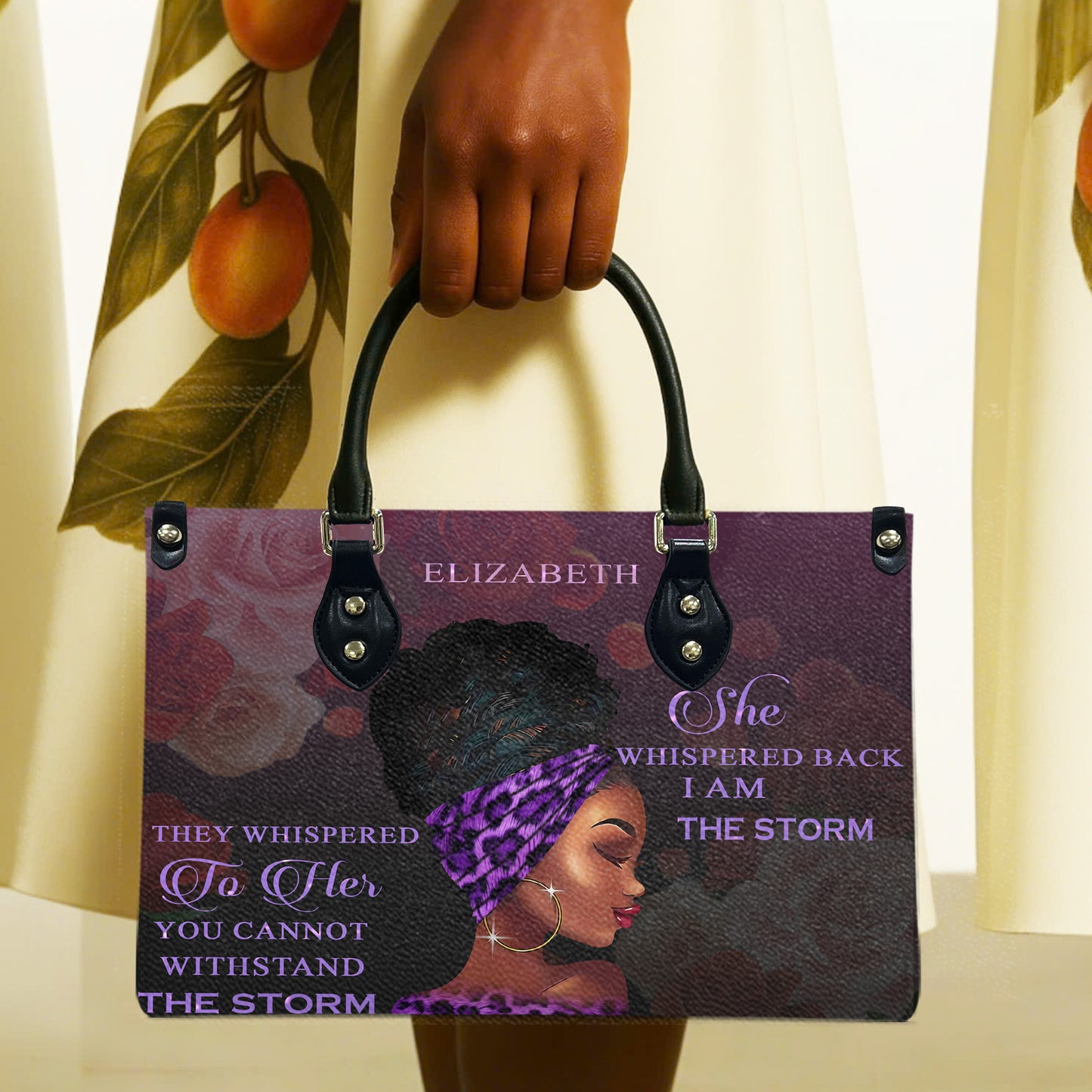 They Whispered To Her (Purple 1) - Personalized Leather Handbag YA1-Ha