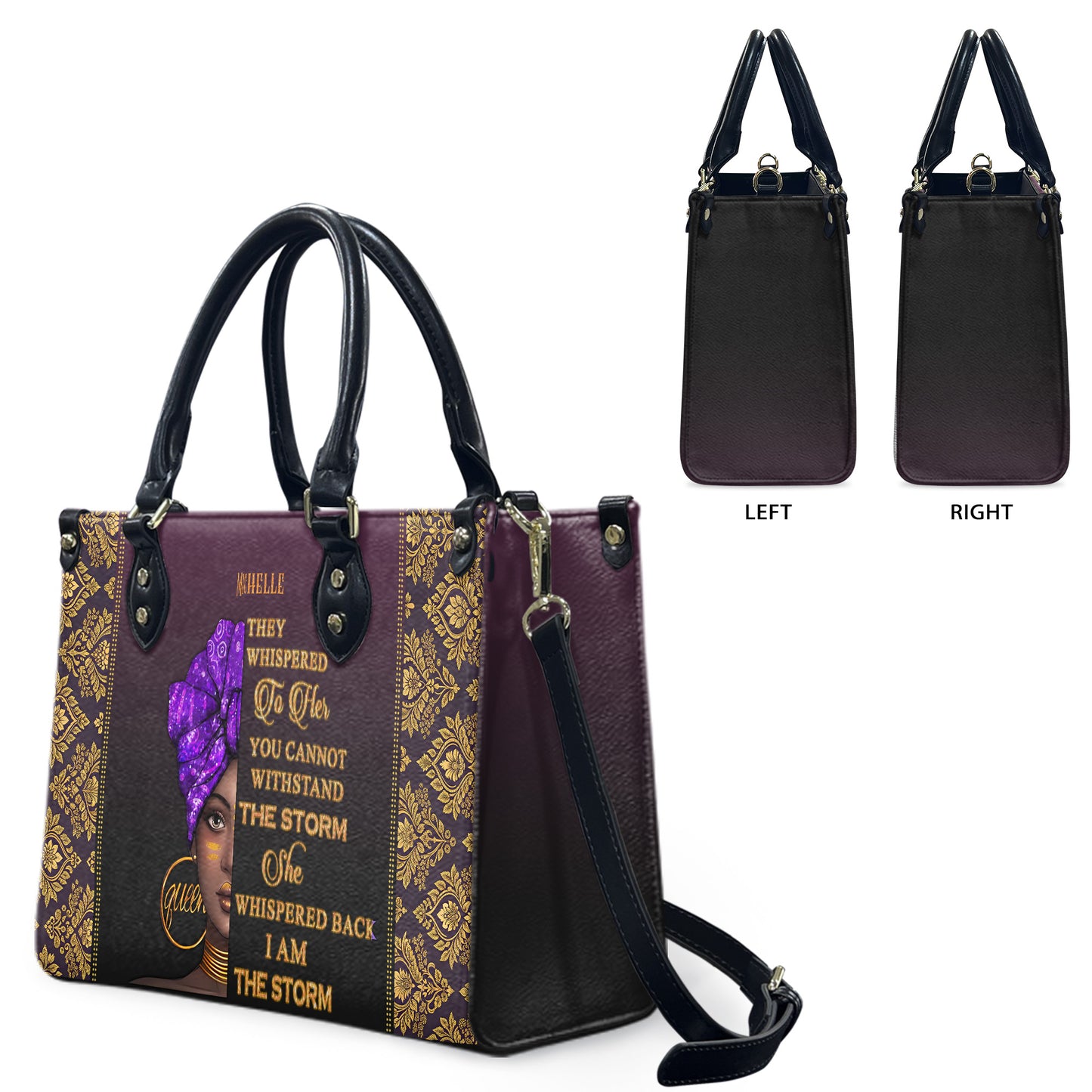 They Whispered To Her (Purple 2) - Personalized Leather Handbag YA1-Ha