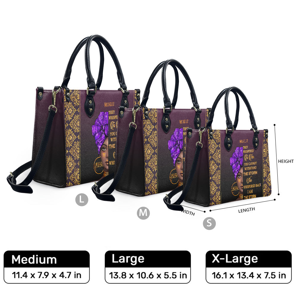 They Whispered To Her (Purple 2) - Personalized Leather Handbag YA1-Ha