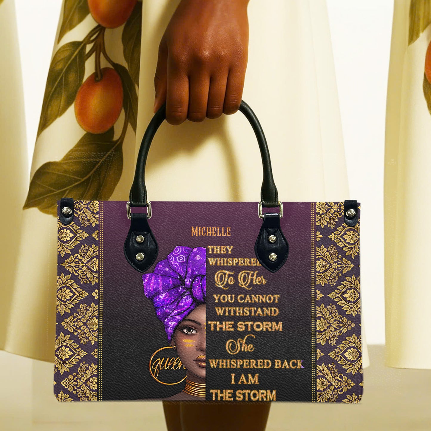 They Whispered To Her (Purple 2) - Personalized Leather Handbag YA1-Ha