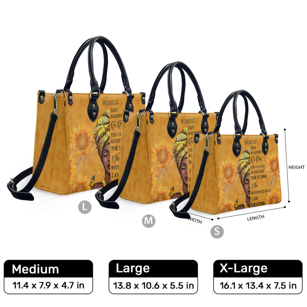 They Whispered To Her (Sunflower) - Personalized Leather Handbag YA1-Ha