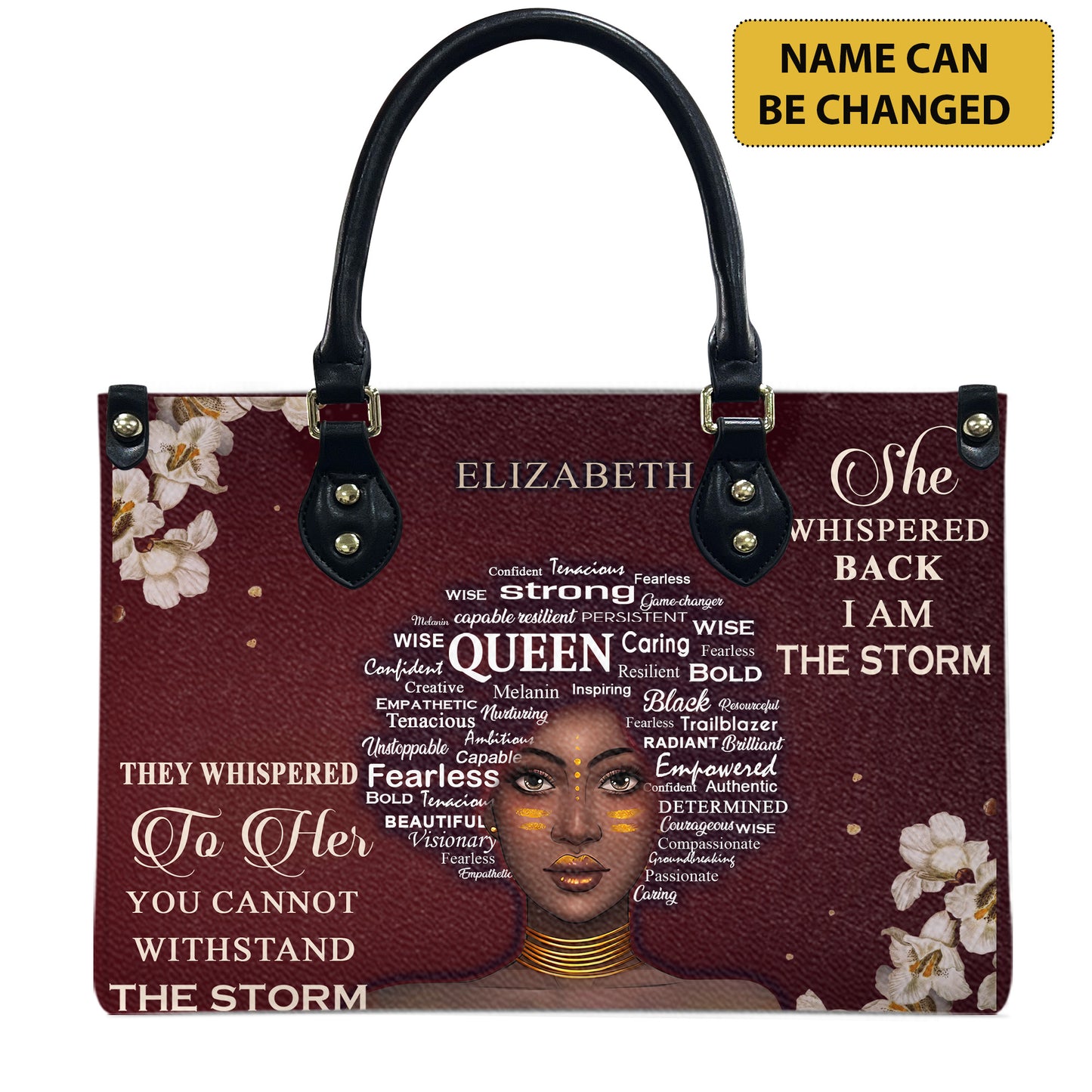 They Whispered To Her (Maroon) - Personalized Leather Handbag YA2-Ha