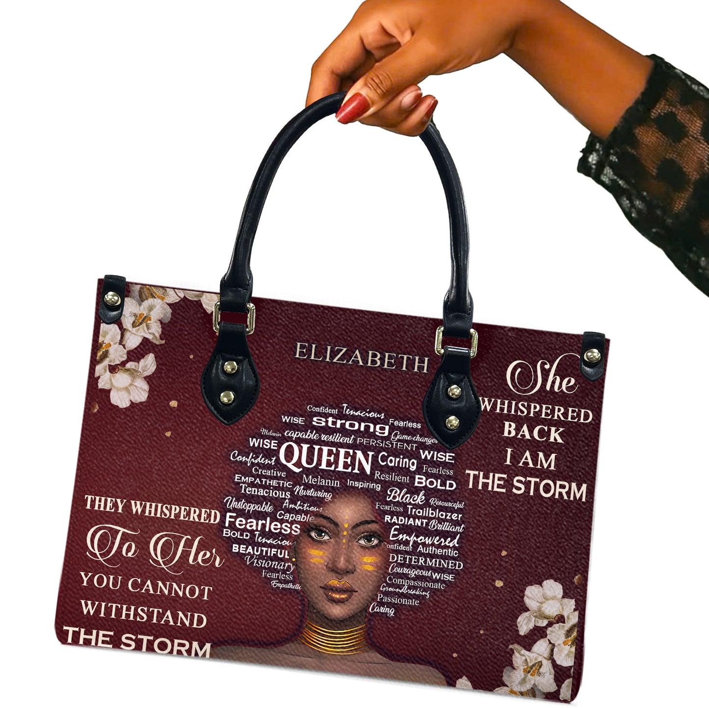 They Whispered To Her (Maroon) - Personalized Leather Handbag YA2-Ha