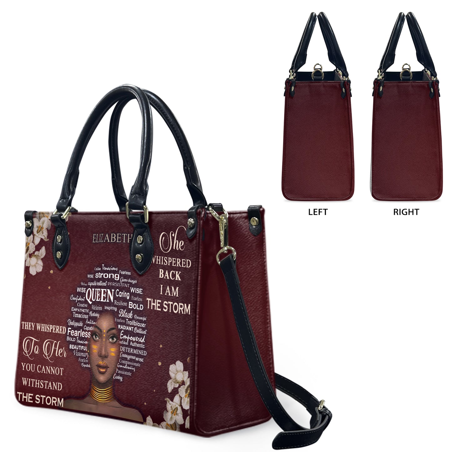 They Whispered To Her (Maroon) - Personalized Leather Handbag YA2-Ha