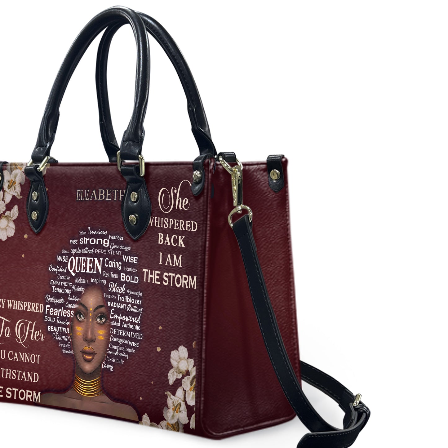 They Whispered To Her (Maroon) - Personalized Leather Handbag YA2-Ha