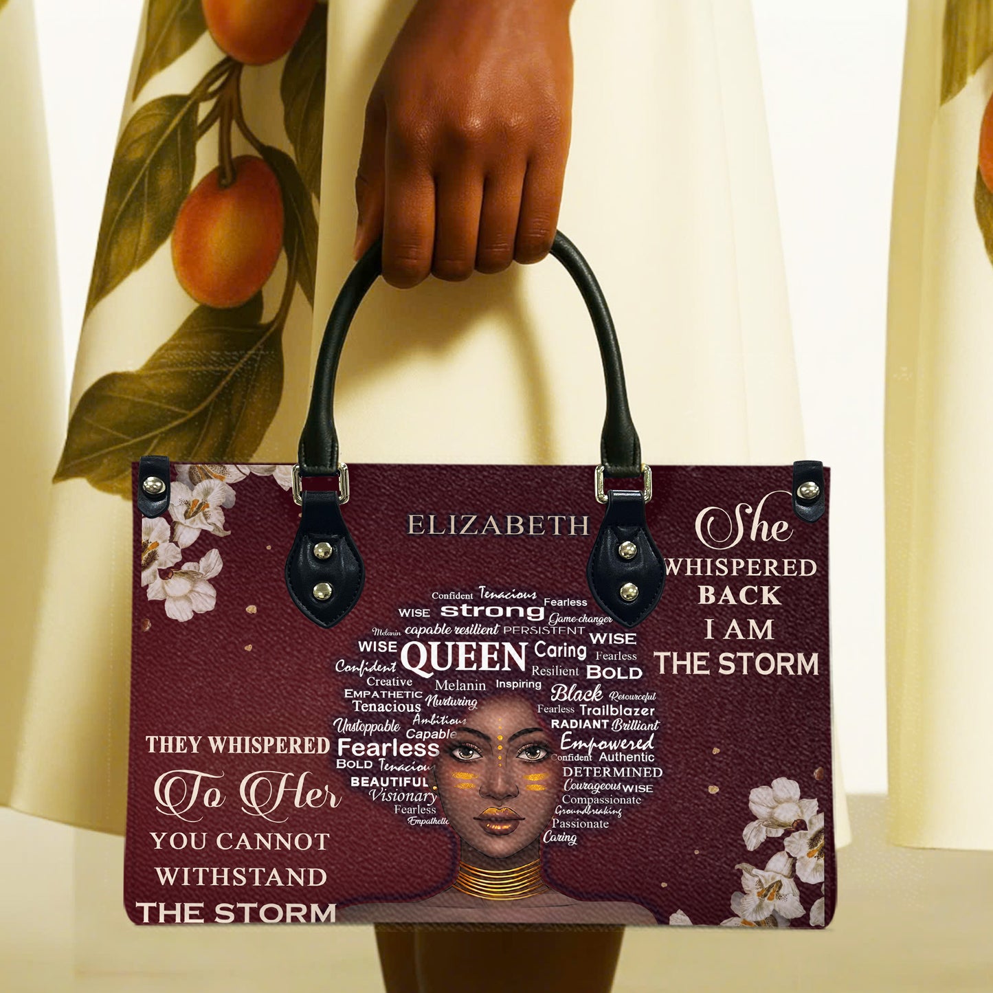 They Whispered To Her (Maroon) - Personalized Leather Handbag YA2-Ha
