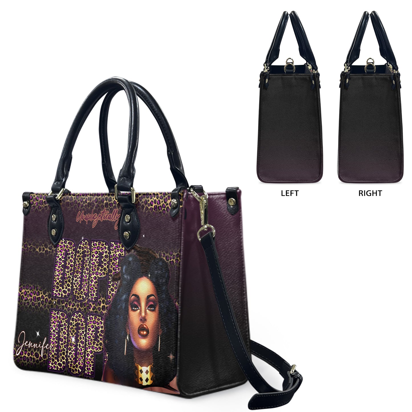 Unapologetically Dope (Purple) - Personalized Leather Handbag YA1-Ha