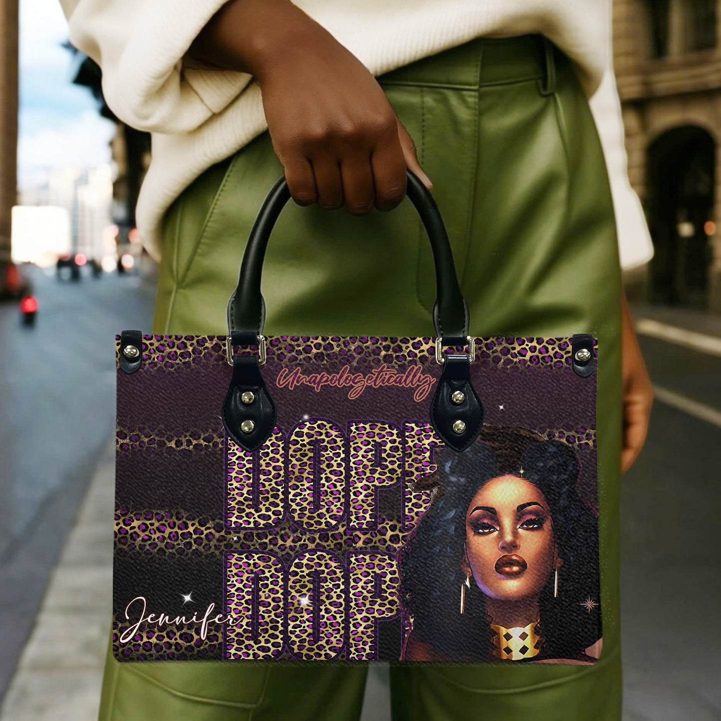 Unapologetically Dope (Purple) - Personalized Leather Handbag YA1-Ha