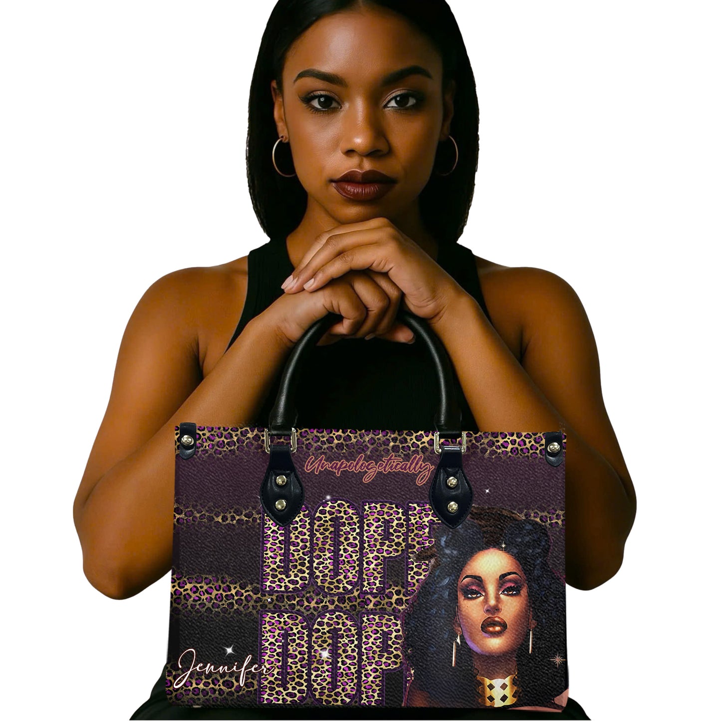 Unapologetically Dope (Purple) - Personalized Leather Handbag YA1-Ha