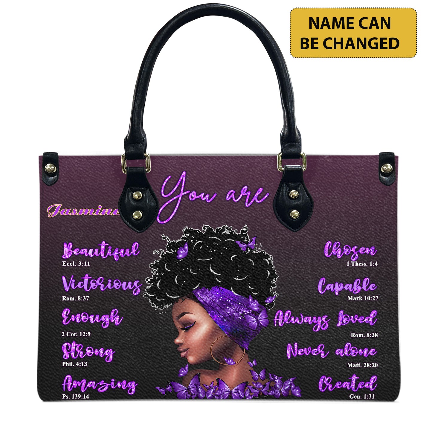 You Are (Purple) - Personalized Leather Handbag YA1-Ha