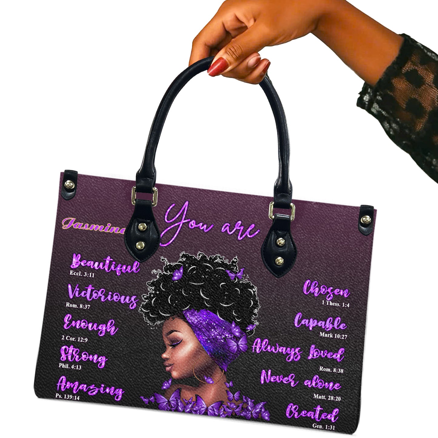 You Are (Purple) - Personalized Leather Handbag YA1-Ha