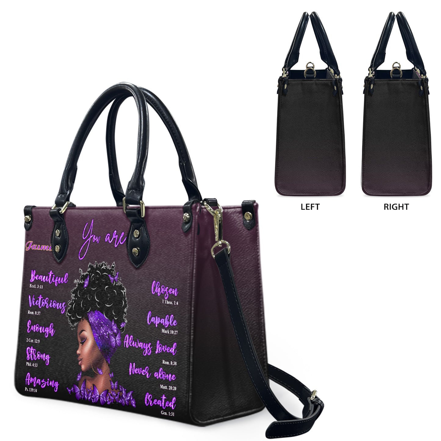 You Are (Purple) - Personalized Leather Handbag YA1-Ha