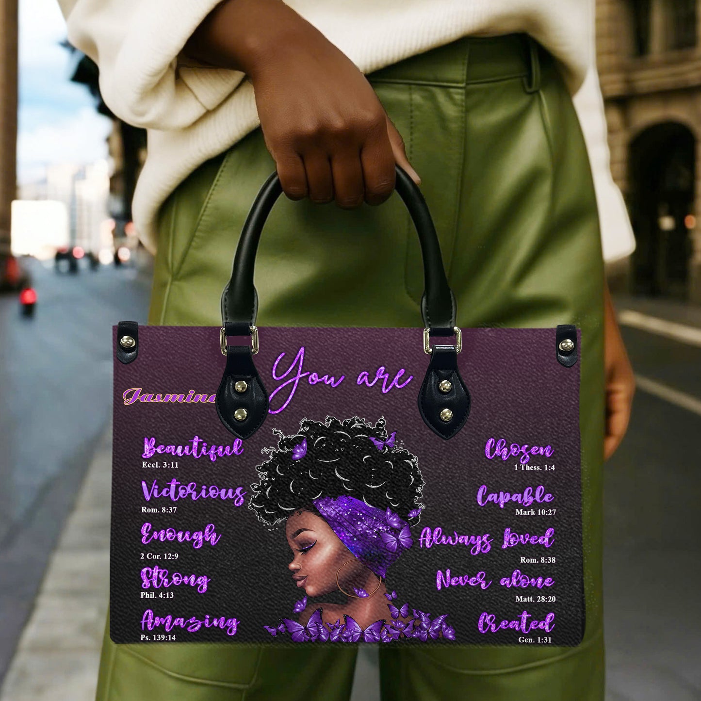 You Are (Purple) - Personalized Leather Handbag YA1-Ha