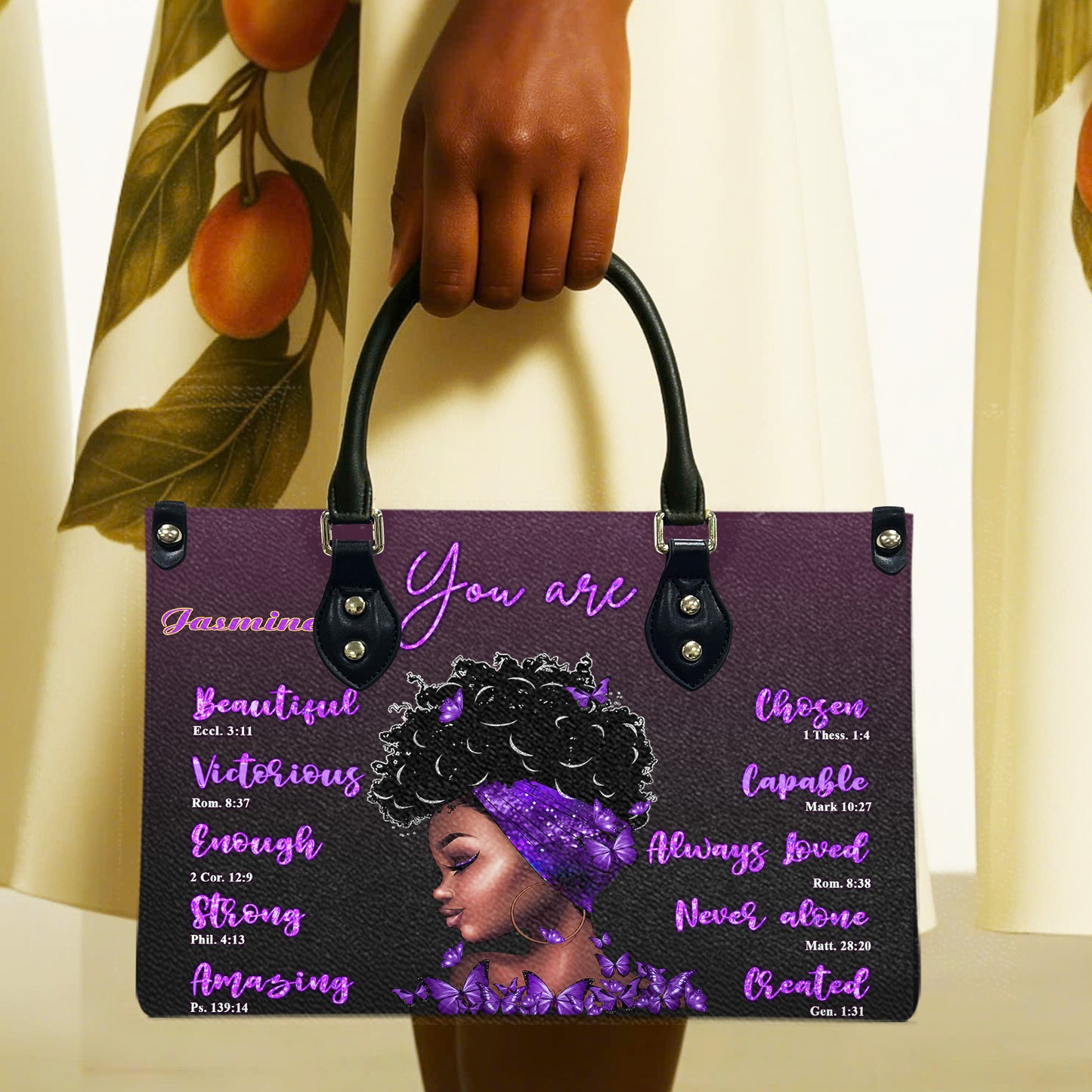 You Are (Purple) - Personalized Leather Handbag YA1-Ha