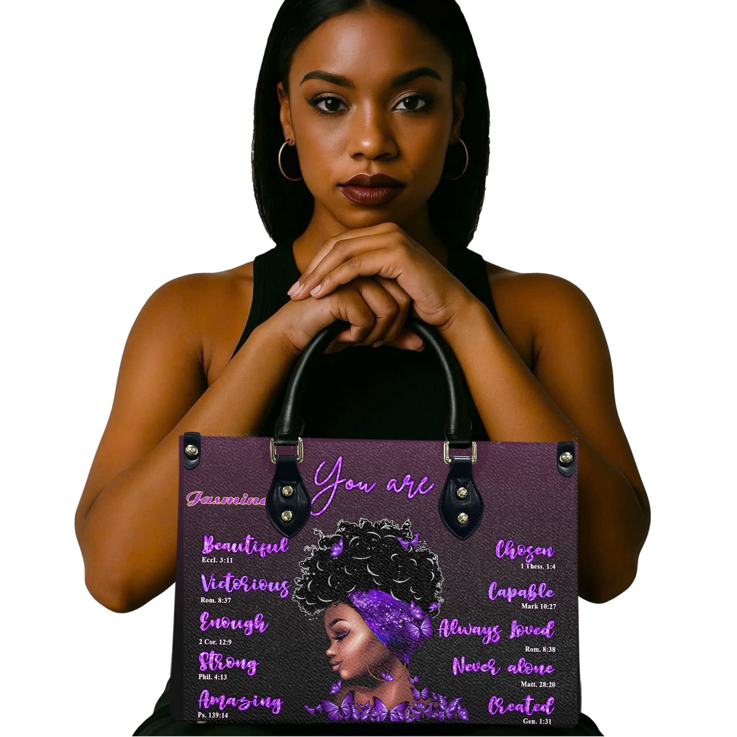 You Are (Purple) - Personalized Leather Handbag YA1-Ha