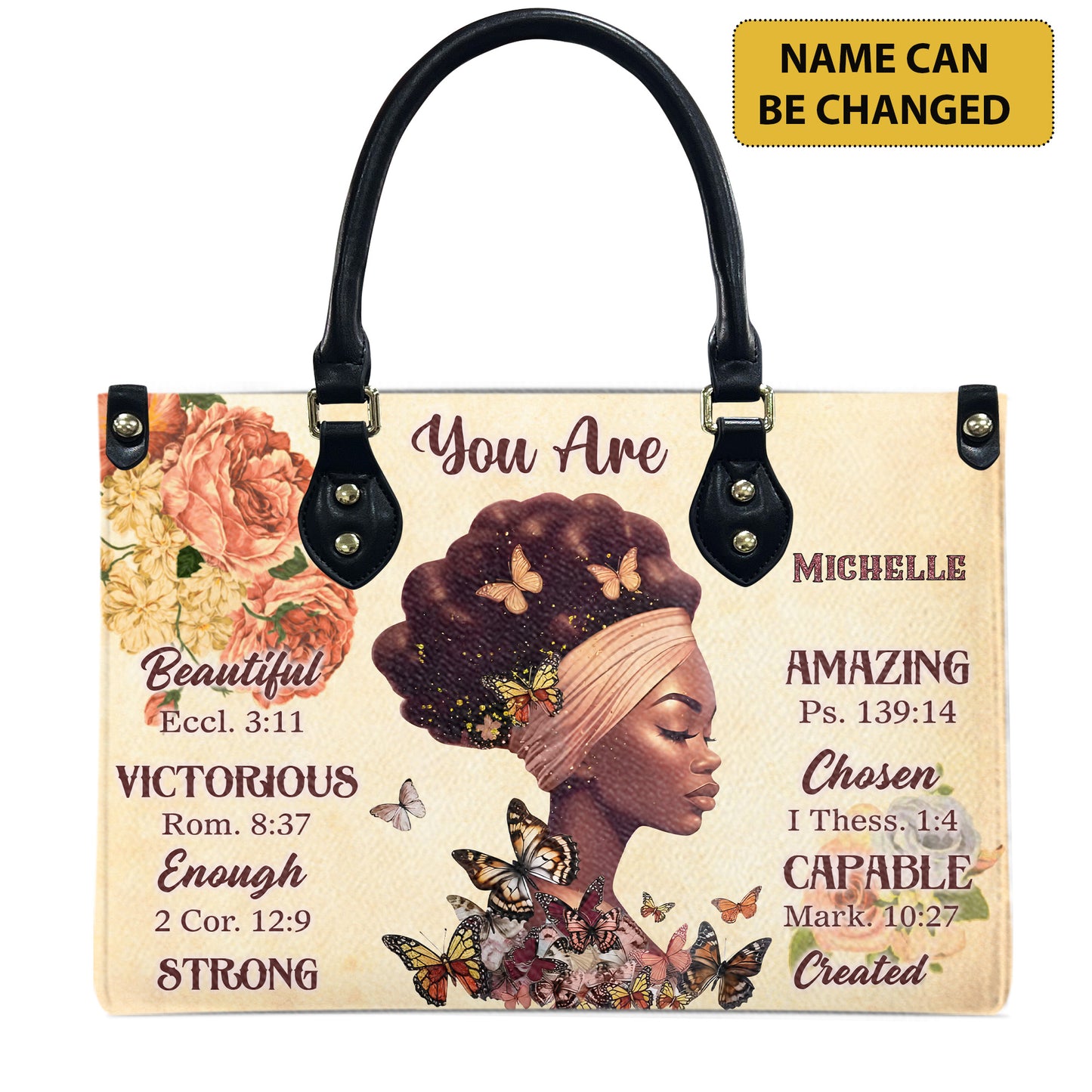 You Are (Cream) - Personalized Leather Handbag YA2-Ha