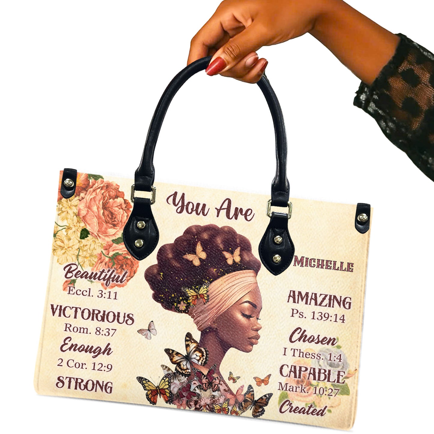 You Are (Cream) - Personalized Leather Handbag YA2-Ha