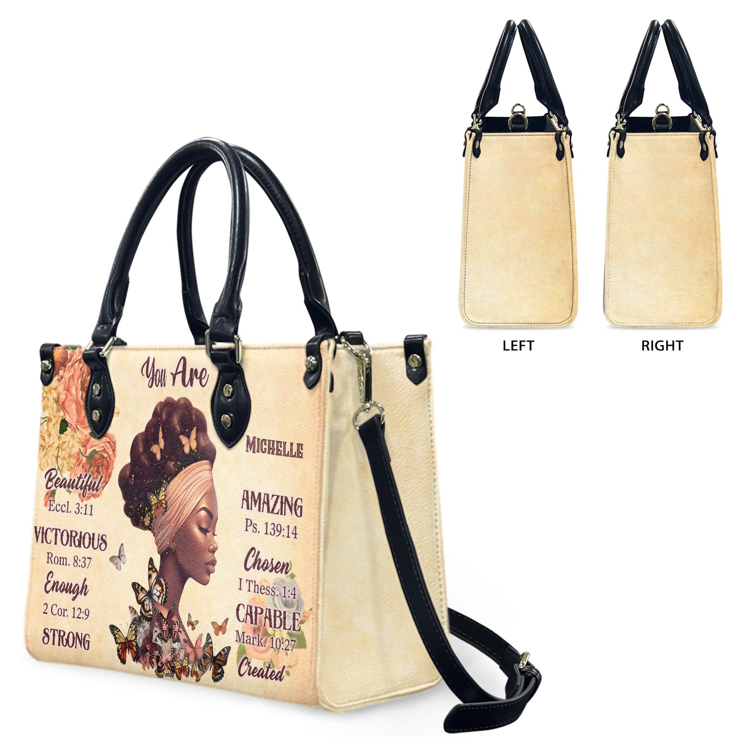 You Are (Cream) - Personalized Leather Handbag YA2-Ha