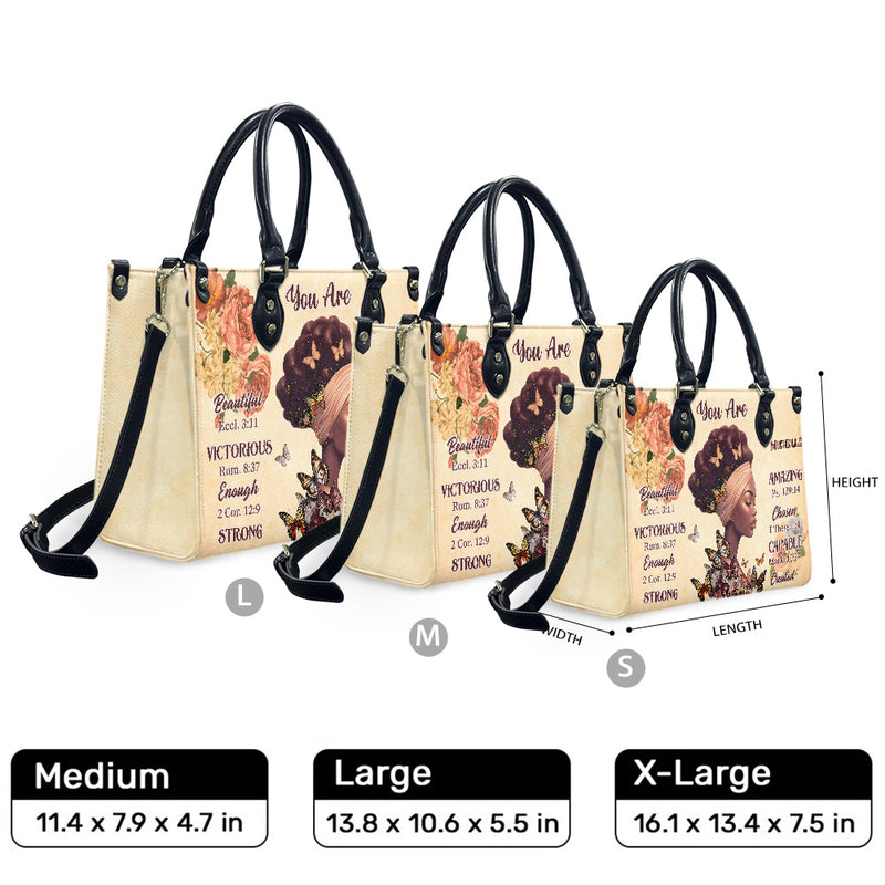 Size comparison illustration of Medium, Large and XL bags