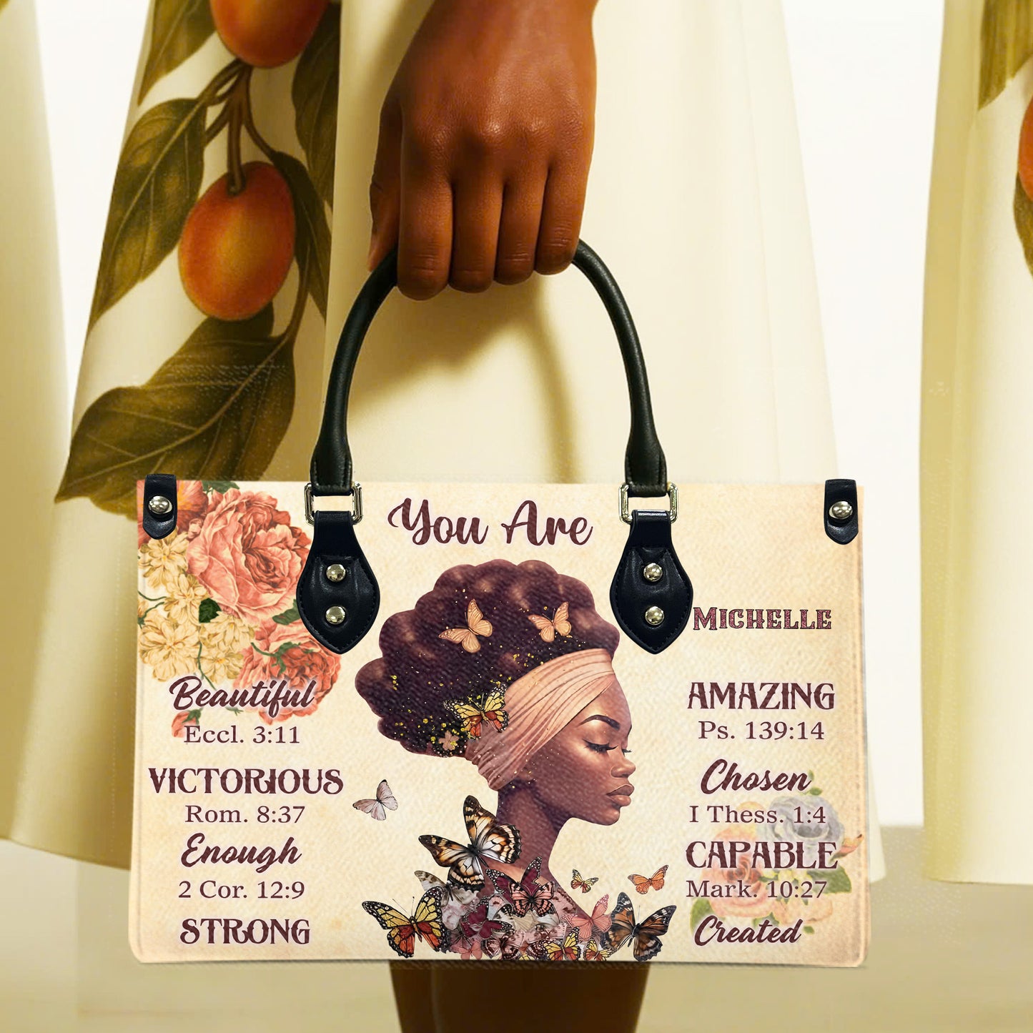 You Are (Cream) - Personalized Leather Handbag YA2-Ha