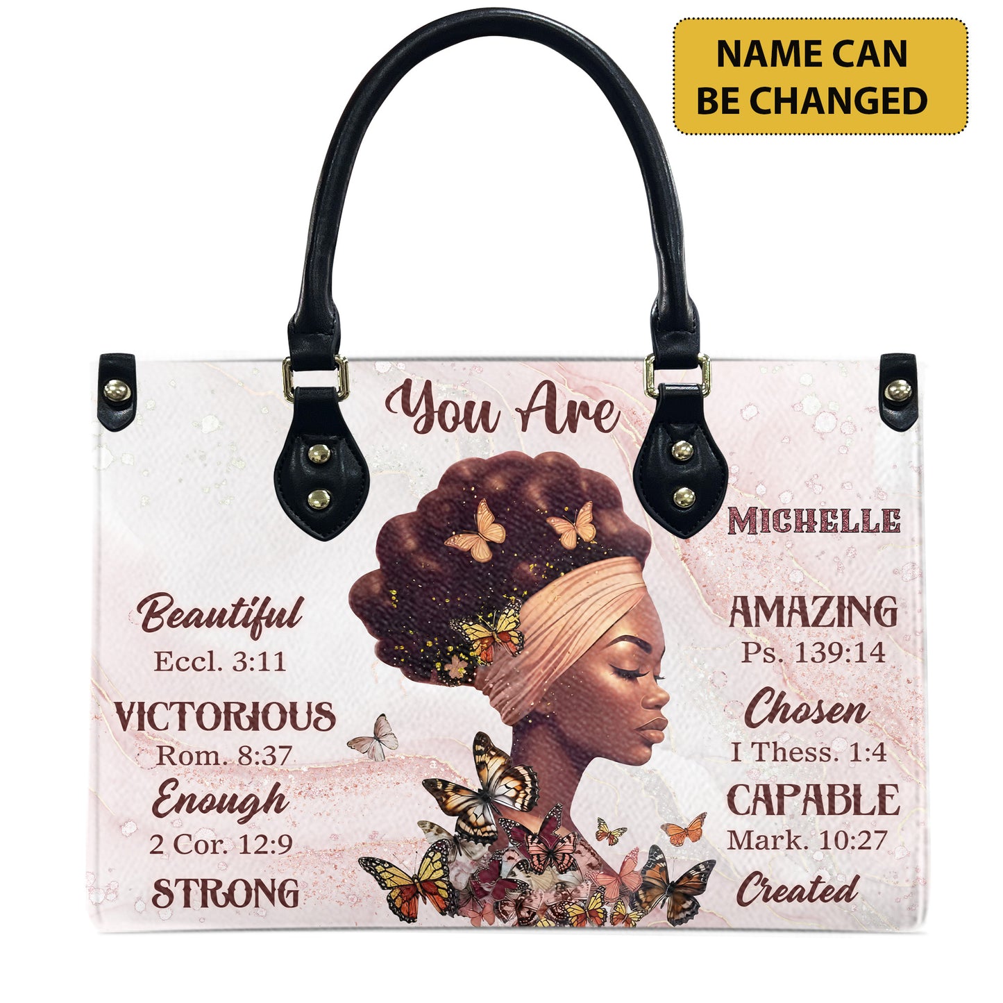 You Are (Pink Pastel) - Personalized Leather Handbag YA2-Ha