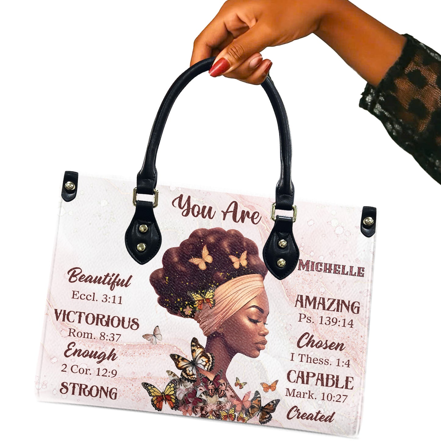 You Are (Pink Pastel) - Personalized Leather Handbag YA2-Ha