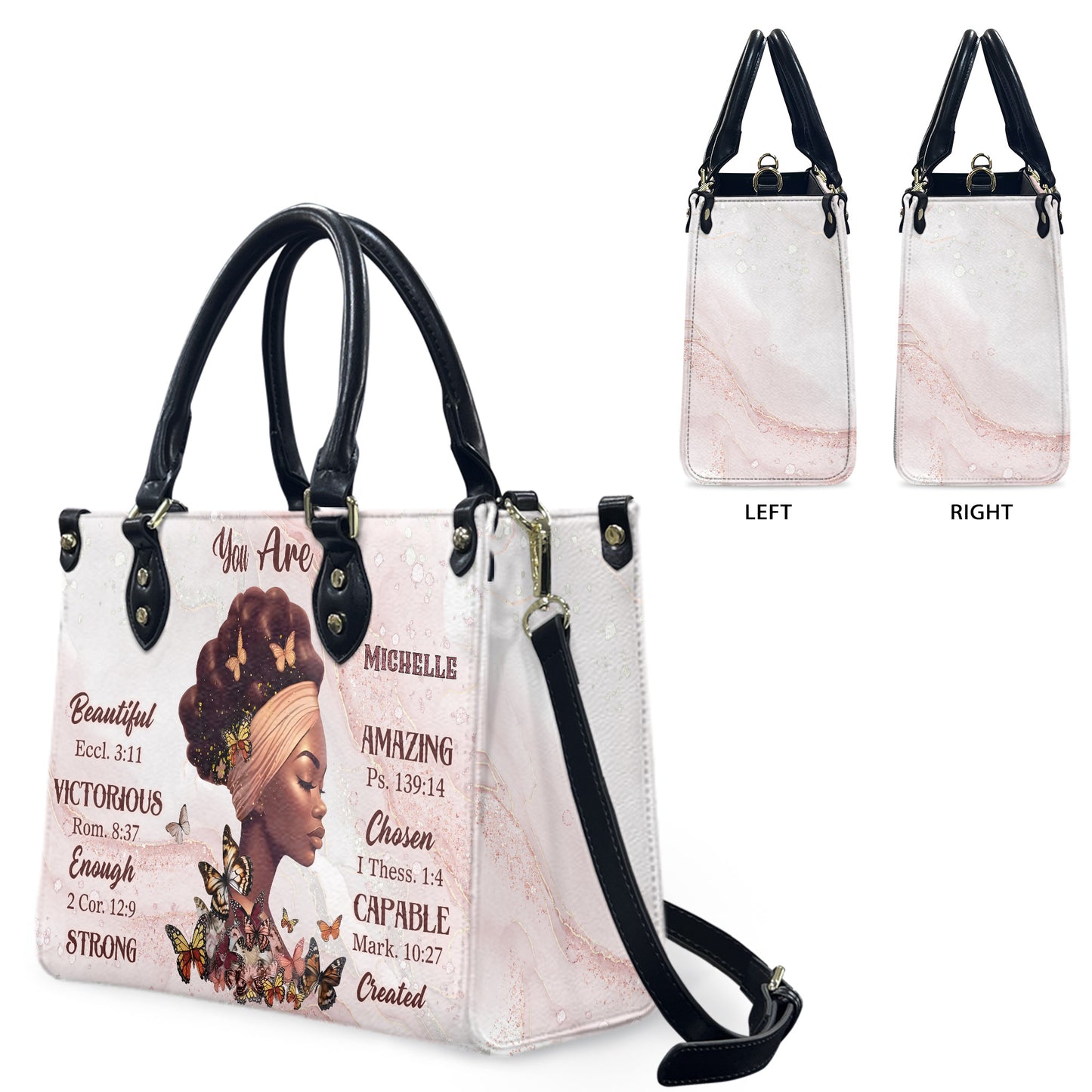 You Are (Pink Pastel) - Personalized Leather Handbag YA2-Ha