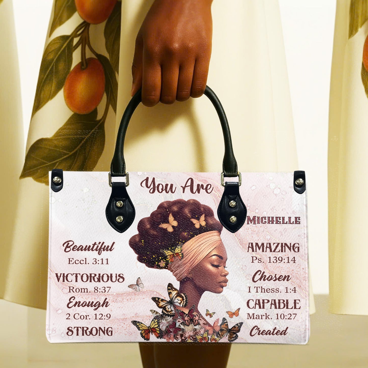 You Are (Pink Pastel) - Personalized Leather Handbag YA2-Ha