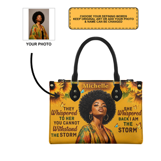 Personalized I Am The Storm – V2 Leather Handbag — D13 product image