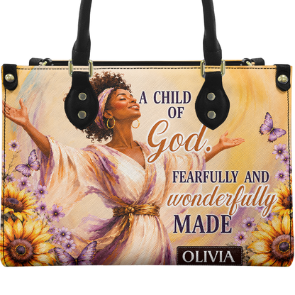 Personalized A Child Of God – V1 Leather Handbag — A09 product image
