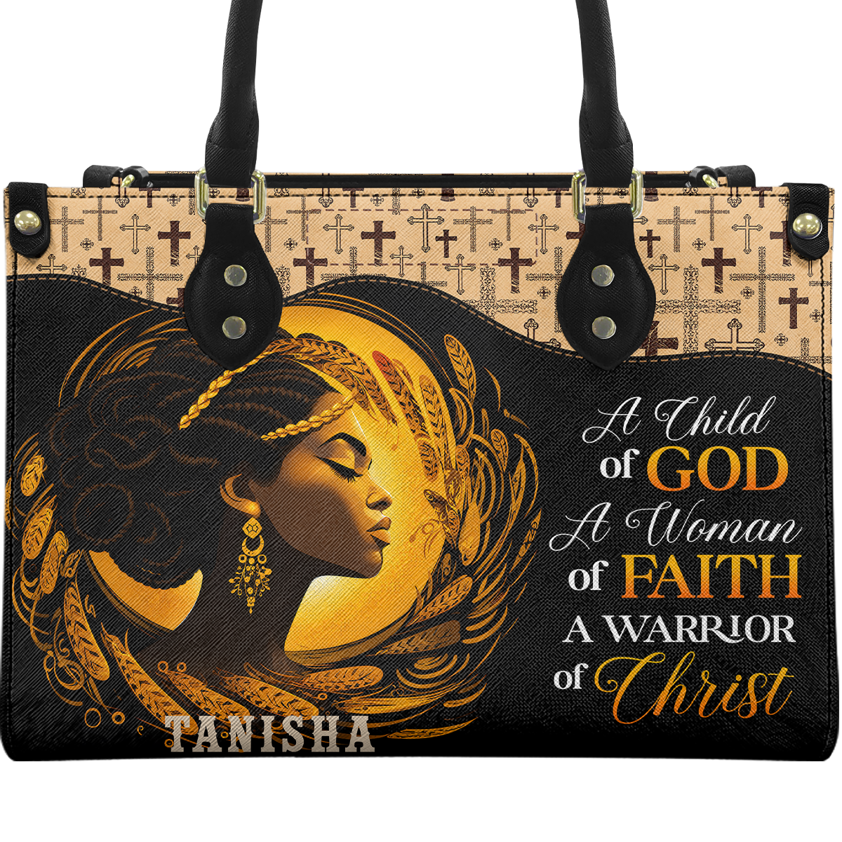 Personalized A Child Of God – V2 Leather Handbag — A09 product image