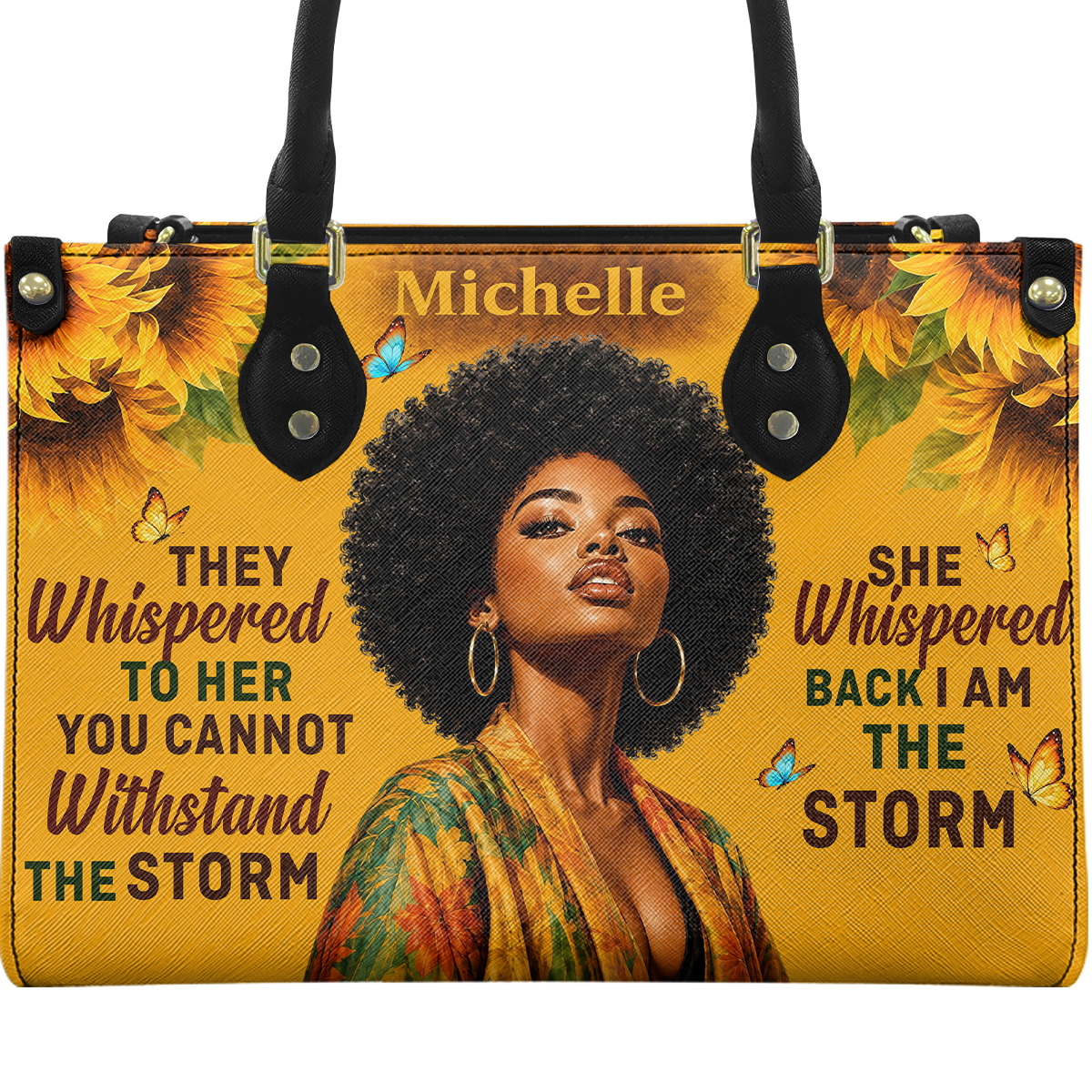 Personalized I Am The Storm – V2 Leather Handbag — A09 product image