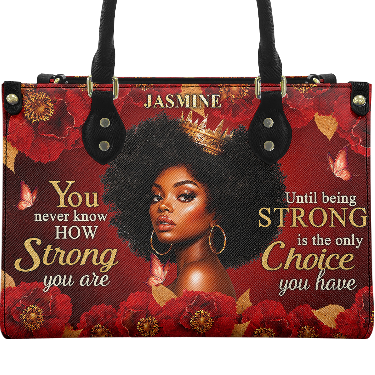 Personalized Strong Is The Only Choice Leather Handbag — A09 product image