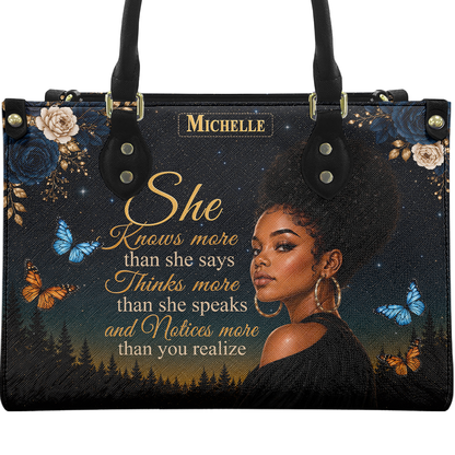 Personalized She Knows – V2 Leather Handbag — A09 product image