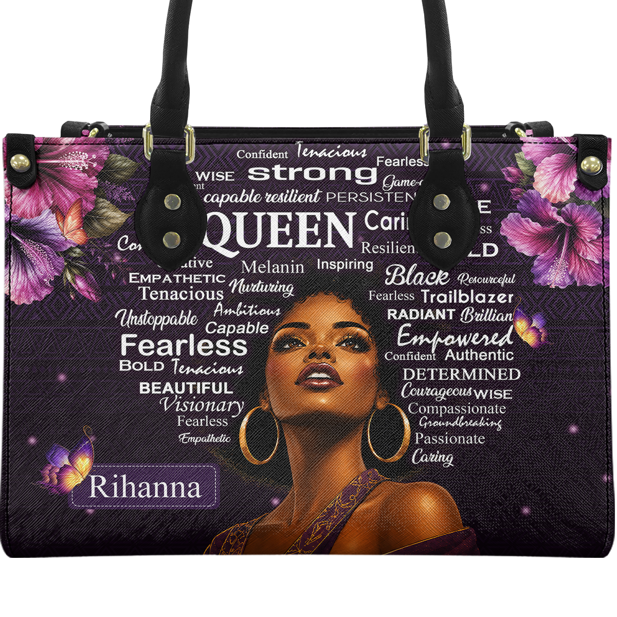 Personalized Queen Affirmation Leather Handbag — A09 product image