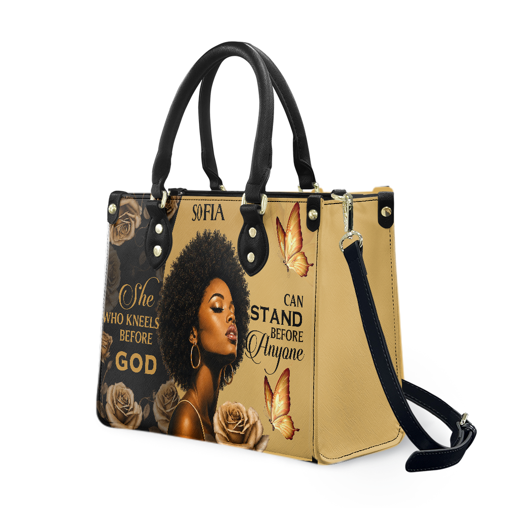 Personalized She Who Kneels Before God – V1 Leather Handbag — A03 product image