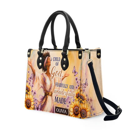 Personalized A Child Of God – V1 Leather Handbag — A03 product image